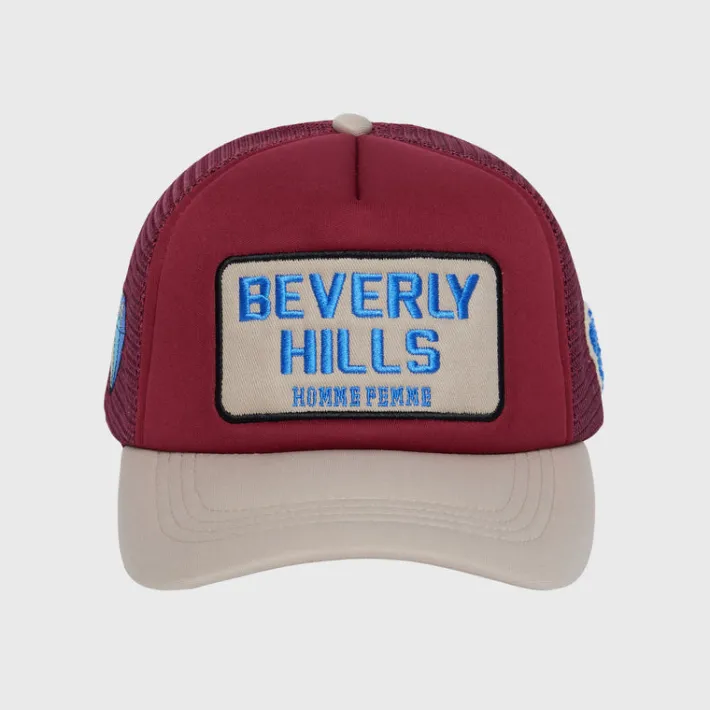 Discount Homme + Femme Beverly Hills Trucker Hat Maroon