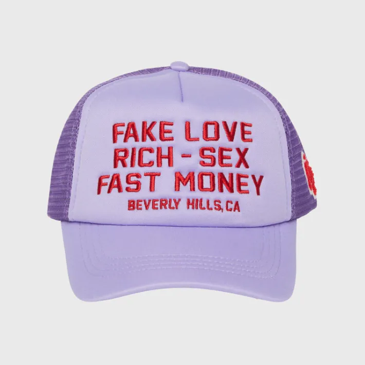 Outlet Homme + Femme Fake Love Trucker Hat Lavender