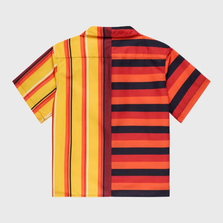 Clearance Homme + Femme Stripe Split Button Down Yellow